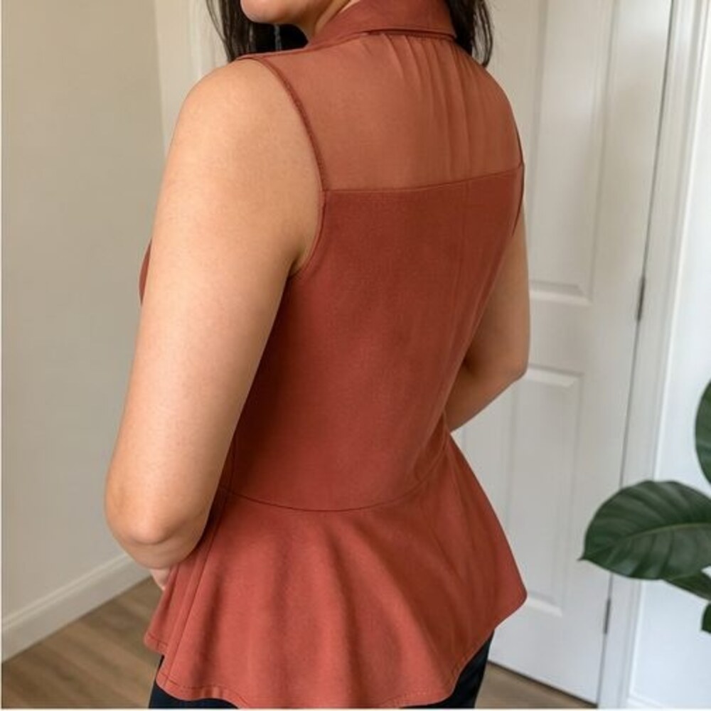 Rust Button Blouse - Picture 3 of 6